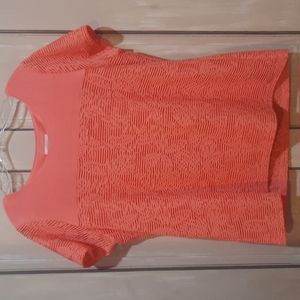 Beautiful coral shirt by Calvin Klein XL crinkle gathered fabric like new